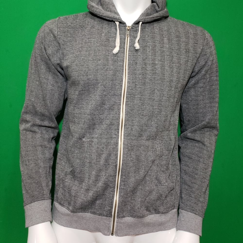 Frank and Oak Rue St Viateur Gray Large Zip Hoodie Jacket. 